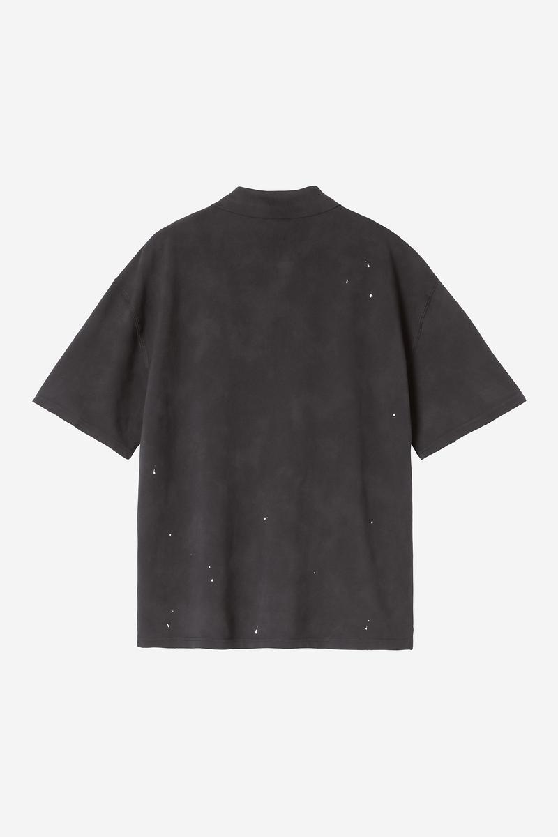 Carhartt S/S Painter Polo - Black, Destroy wash, splatter