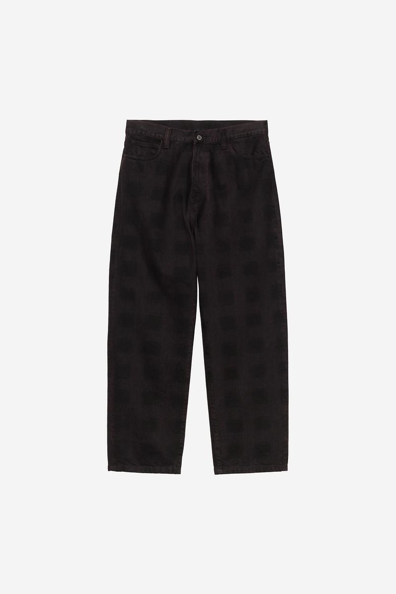 Carhartt Everson Pant - Everson Print, Black / Palisander, Garment dyed