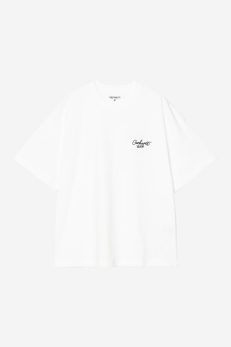 Carhartt S/S Signature Script T-Shirt - White / Black