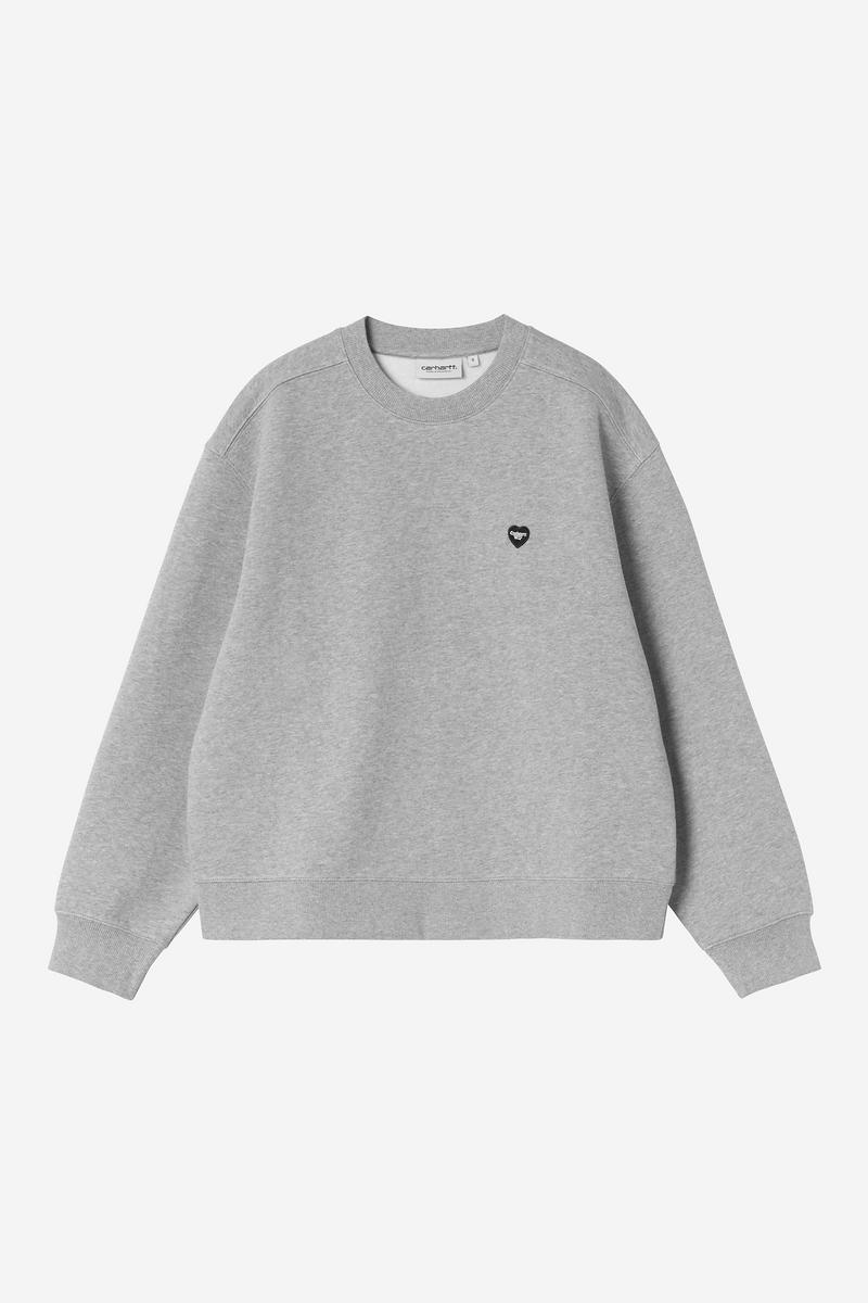 Carhartt Small Heart Patch Sweatshirt - Grey Heather / Black