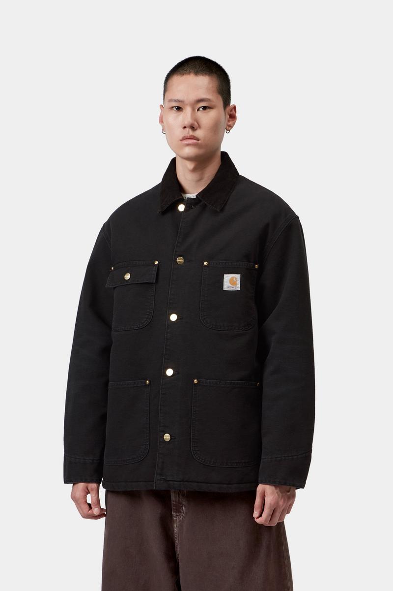Carhartt OG Chore Coat - Black / Black, Stone canvas