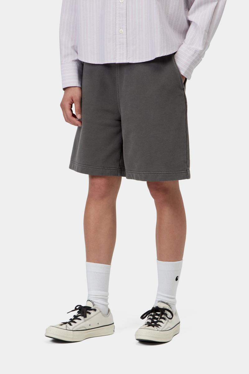 Carhartt Hoggard Sweat Short - Black, Garment dyed