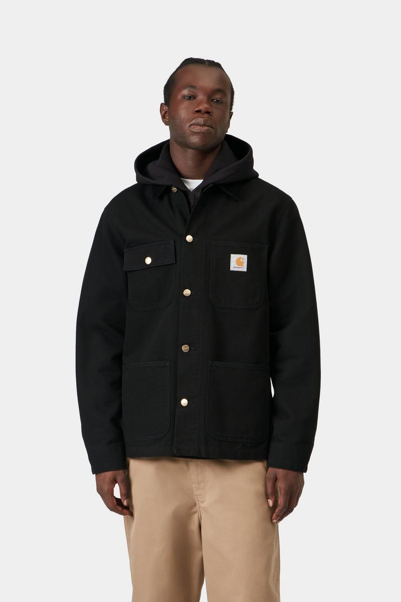 Carhartt Michigan Coat (Summer) - Black / Black, Rinsed