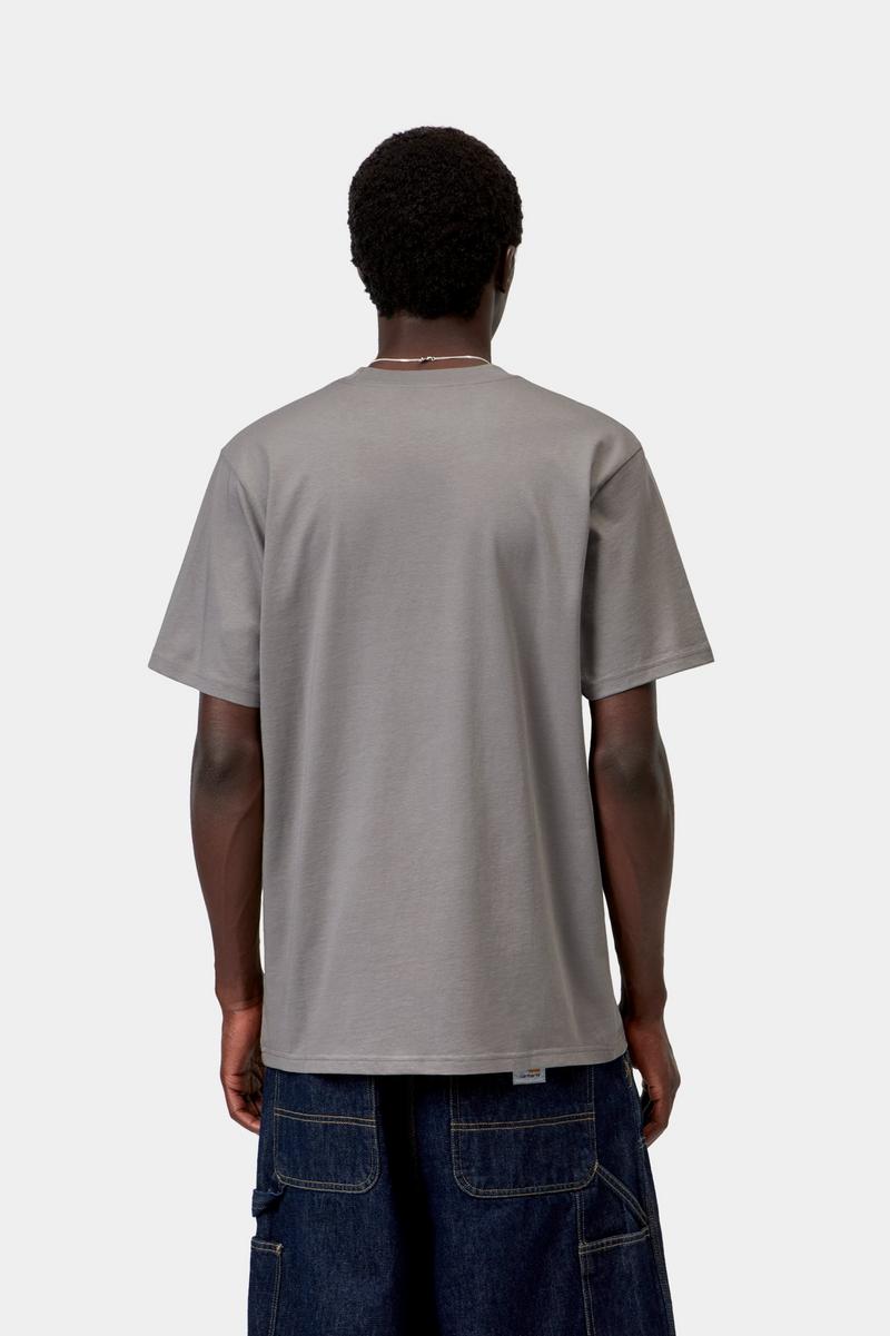 Carhartt S/S Script T-Shirt - Shady Grey / Dark Navy