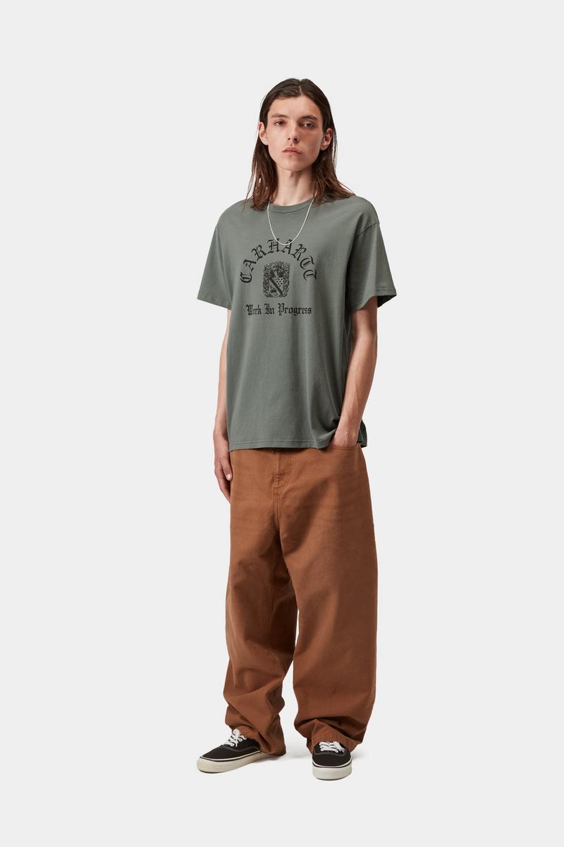Carhartt S/S Coat Of Arms T-Shirt - Velvet Green, Garment dyed