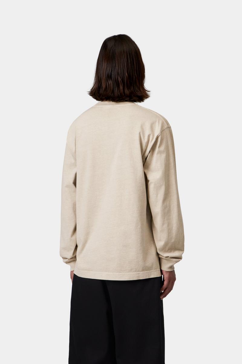 Carhartt L/S Vista T-Shirt - Fleur De Sel, Garment dyed