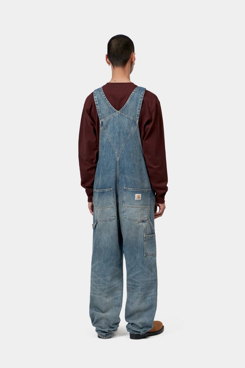 Carhartt Bib Overall - Blue, Worn used wash