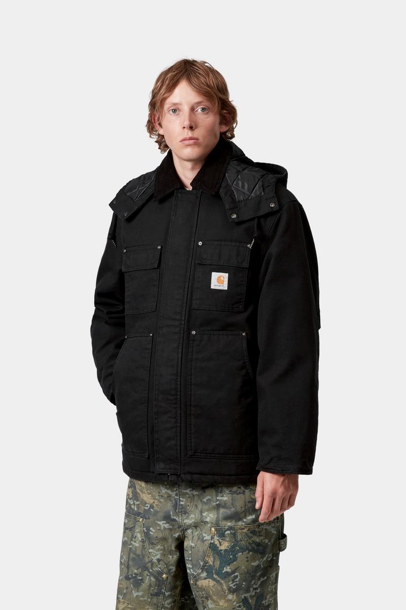 Carhartt Ambel Coat - Black / Black, Stone washed