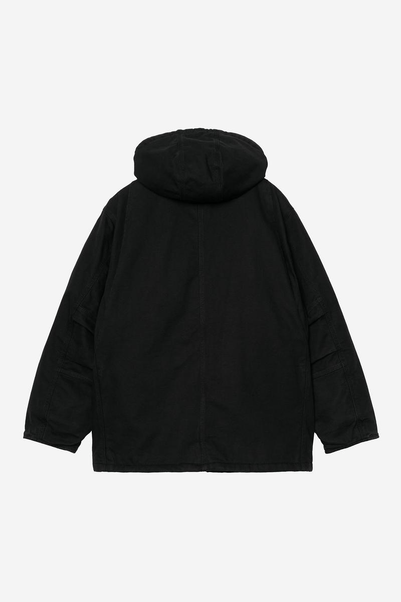 Carhartt Ambel Coat - Black / Black, Stone washed