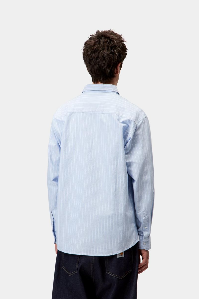 Carhartt L/S Cassel Shirt - Cassel Stripe, Bleach / White
