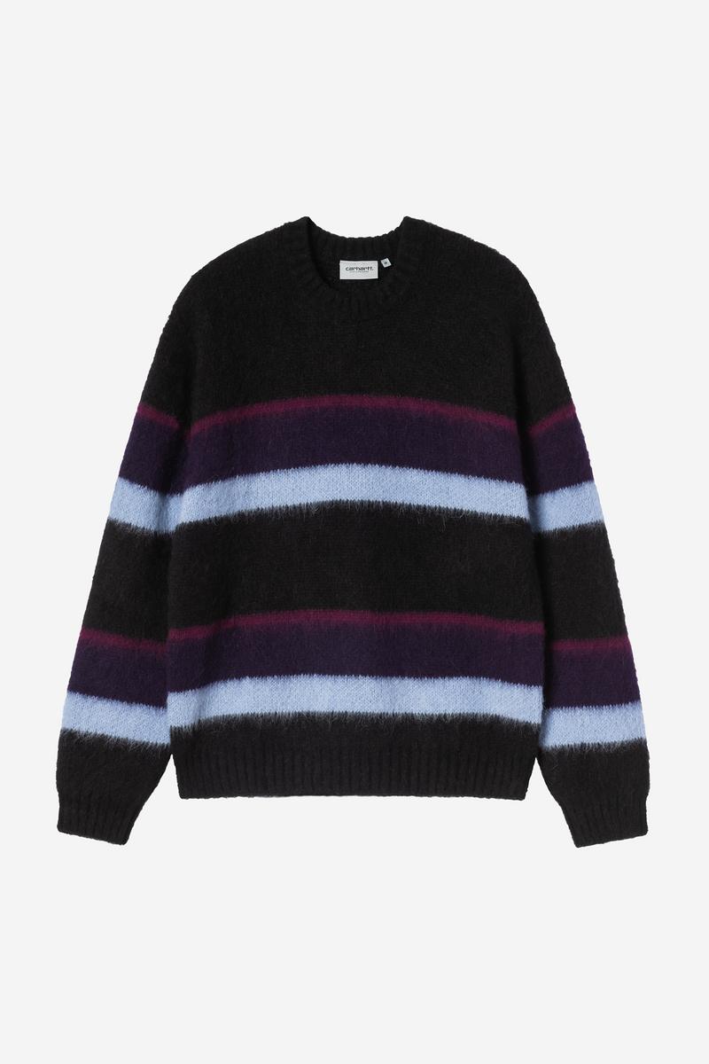 Carhartt Merton Sweater - Sundling Stripes, Dark Navy