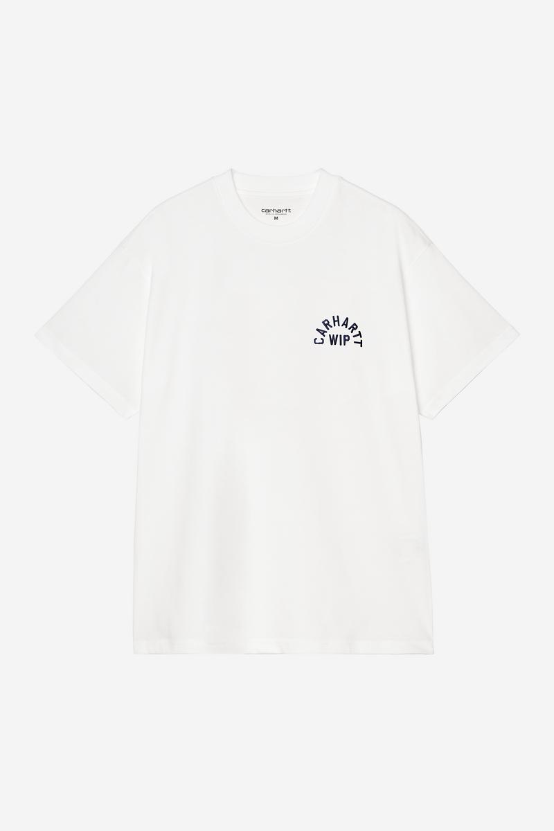 Carhartt S/S Arch Script T-Shirt - White / Dark Navy
