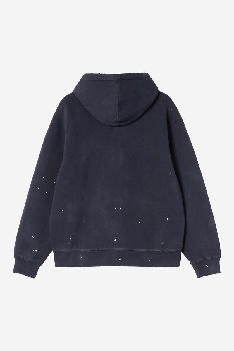 Carhartt Hooded Painter Jacket - Dark Navy, Destroy wash, splatter