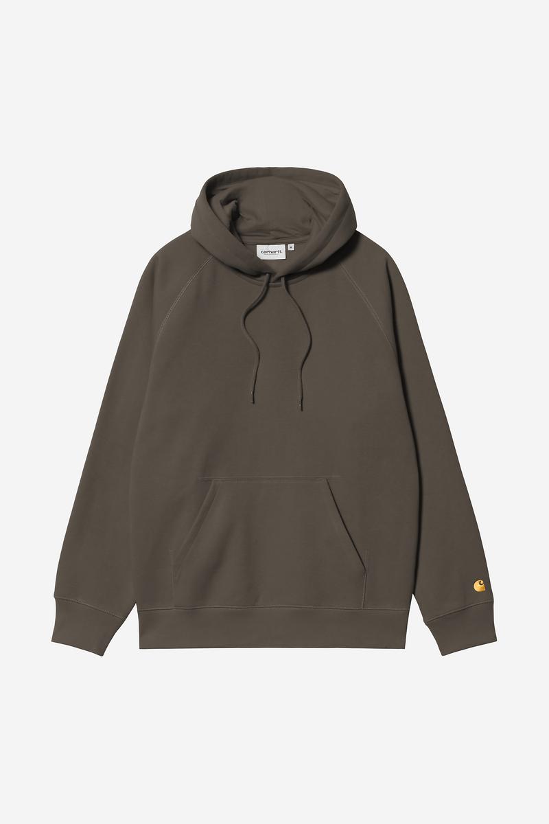Carhartt Hooded Chase Sweatshirt - Shungite / Gold