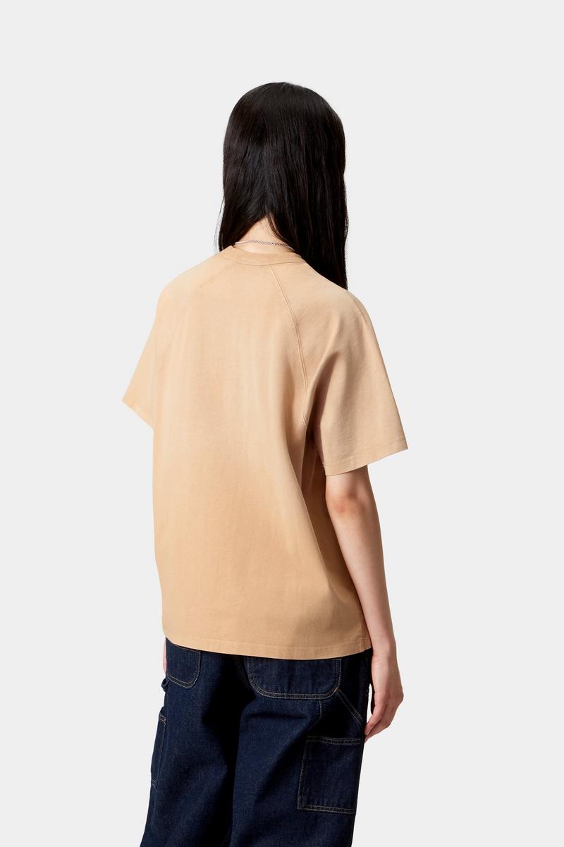 Carhartt S/S Hudson T-Shirt - Dusty H Brown, Chalk wash