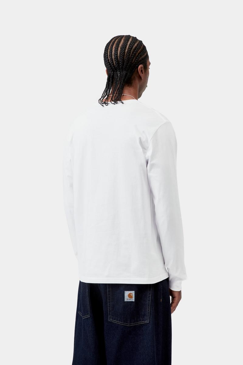Carhartt L/S Base T-Shirt - White / Black