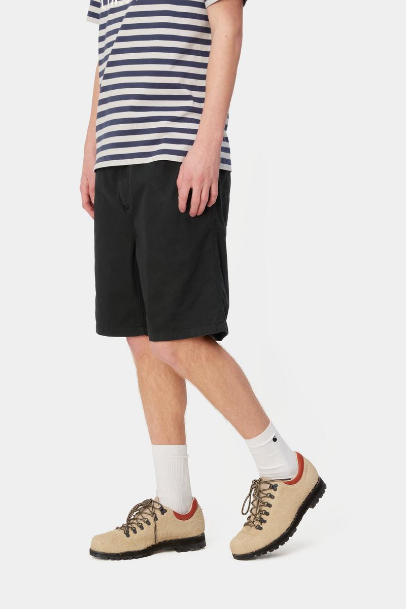 Carhartt Flint Short - Black, Garment dyed