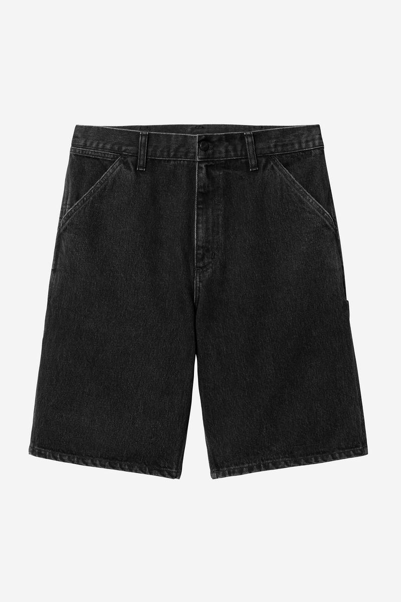 Carhartt Single Knee Short - Black, Stone washed