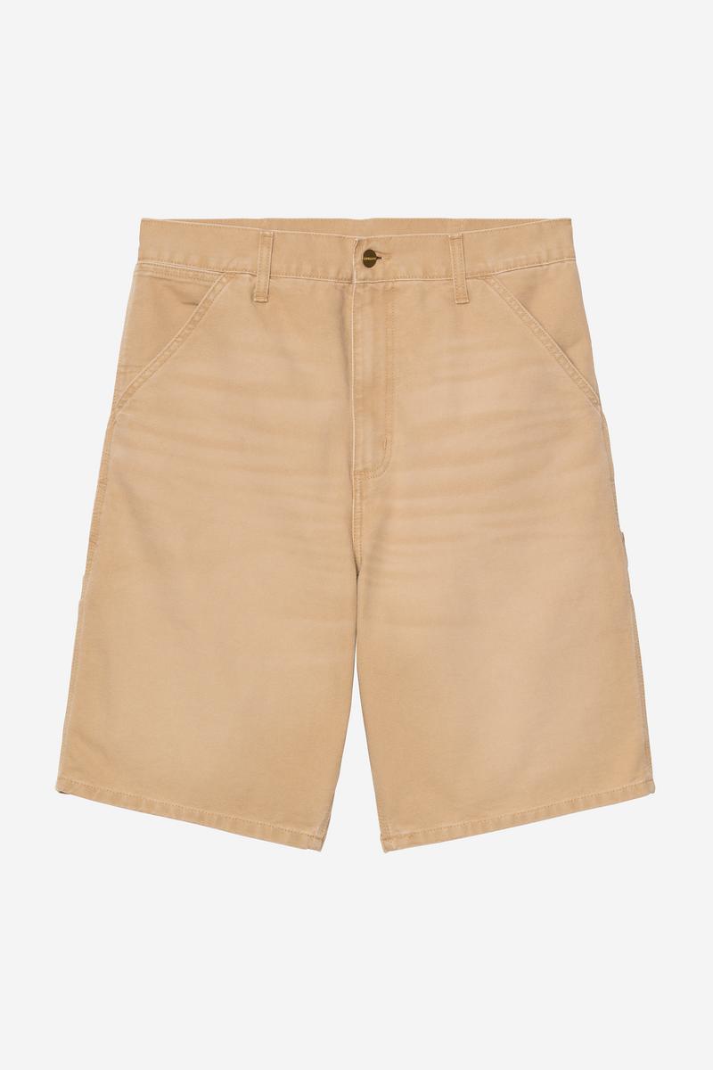 Carhartt Single Knee Short - Dusty H Brown, Stone canvas