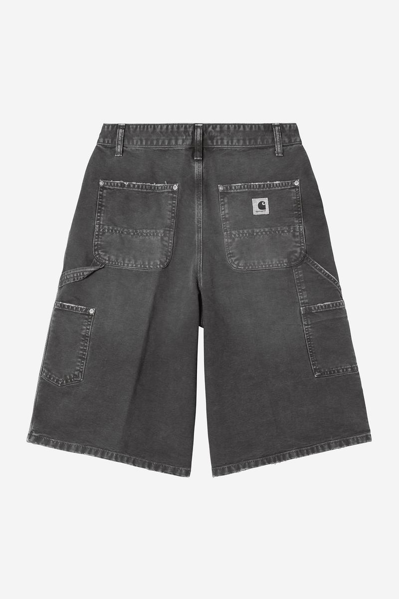 Carhartt Nixon Single Knee Short - Black, Destroy wash