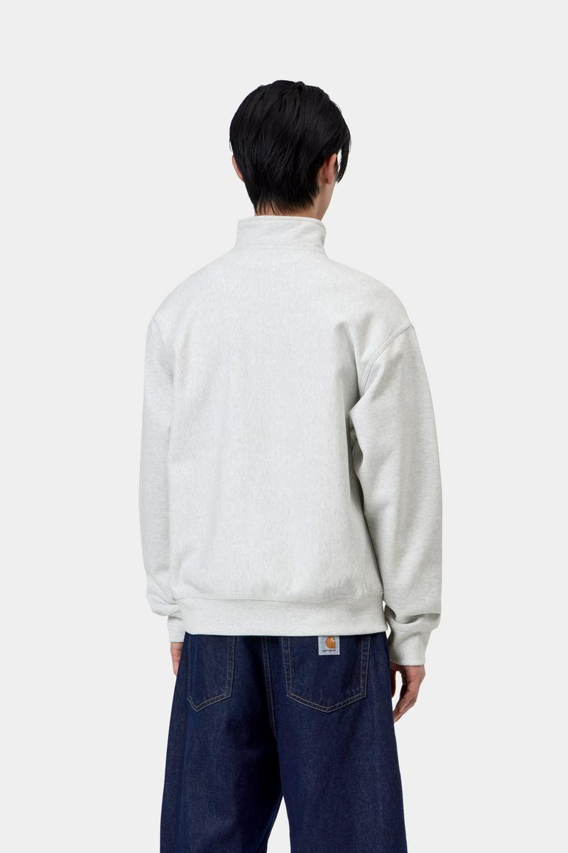 Carhartt Half Zip American Script Sweatshirt - Ash Heather