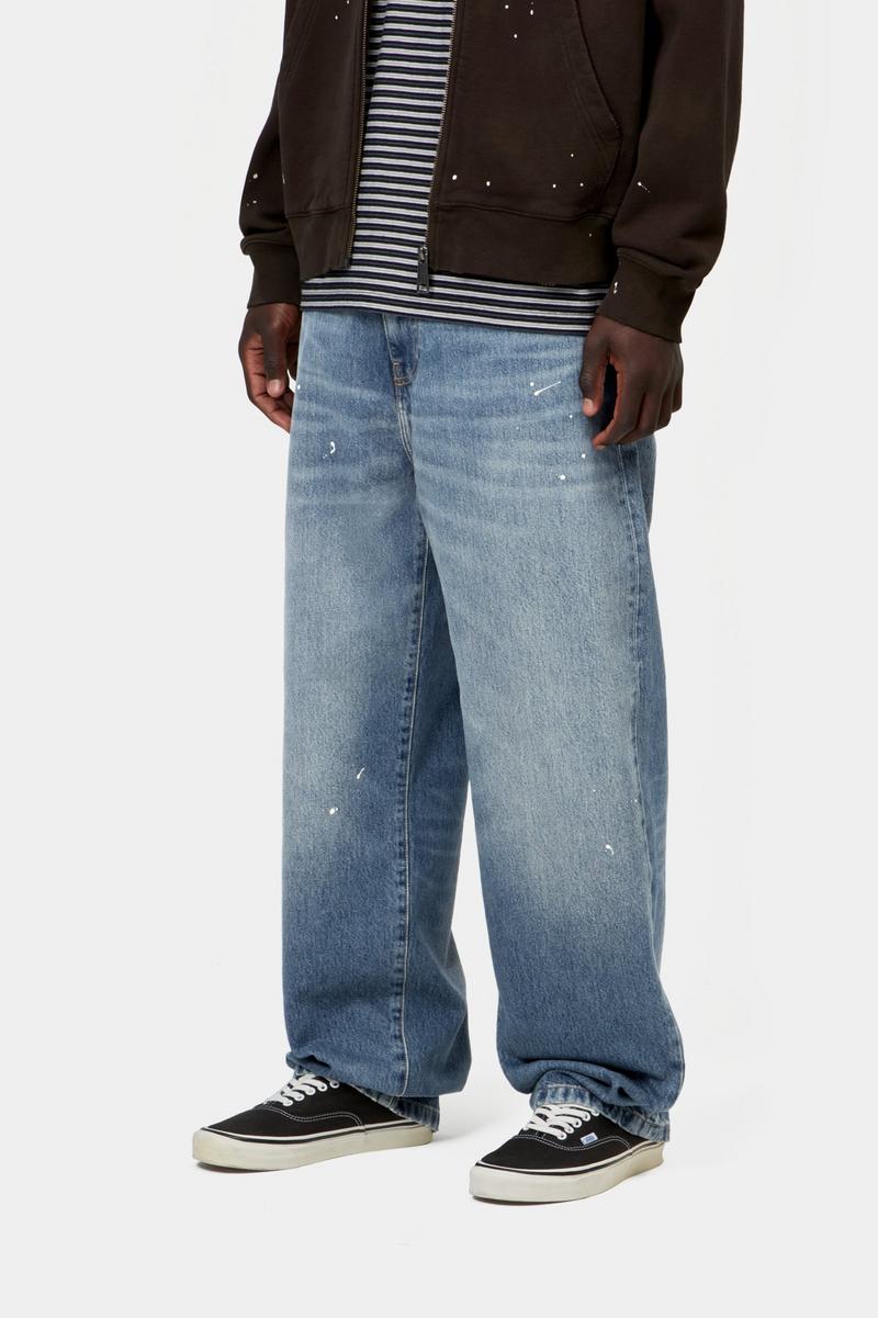 Carhartt Landon Pant - Blue, Destroy wash, splatter