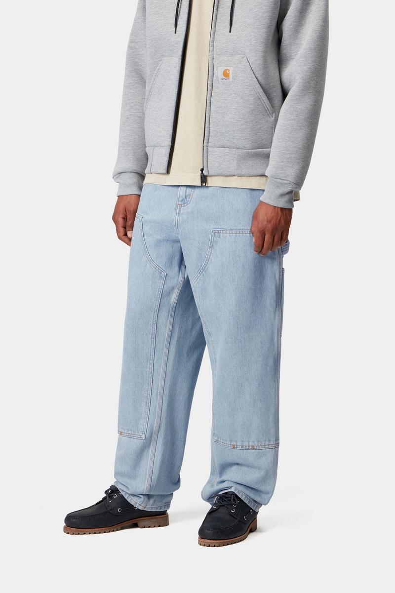 Carhartt Double Knee Pant - Blue, Heavy stone bleached