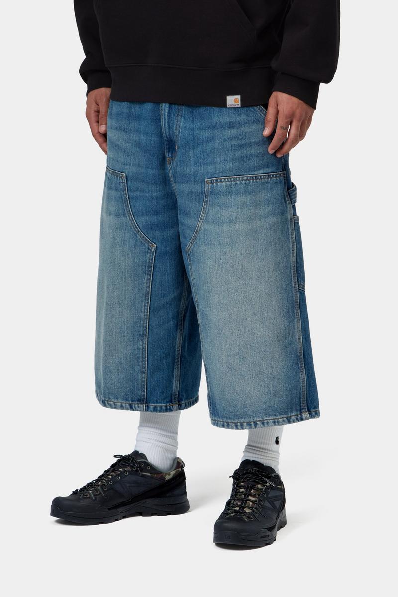 Carhartt OG Double Knee Long Short - Blue, Old used wash