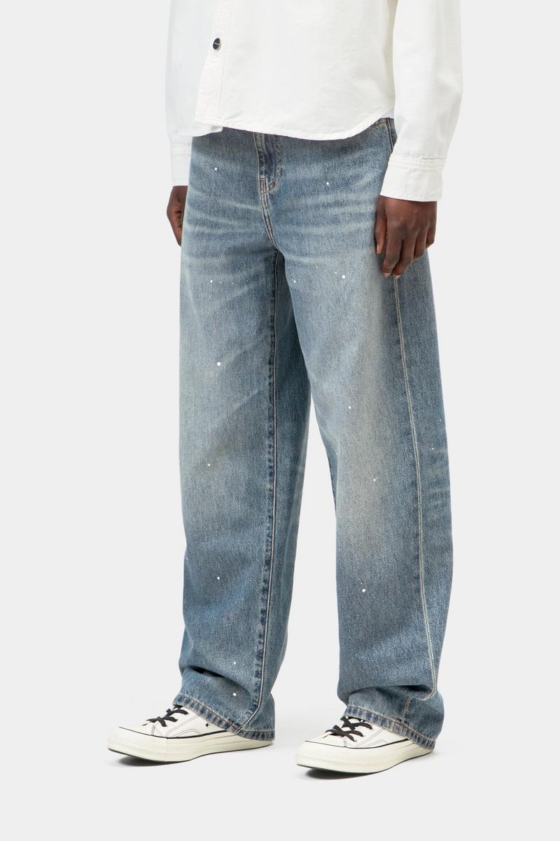 Carhartt Arin Pant - Blue, Destroy wash, splatter