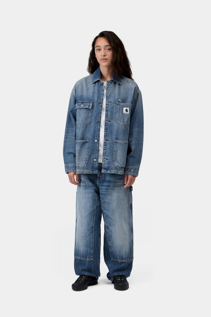 Carhartt Brandon Double Knee Pant - Blue, Marble used wash