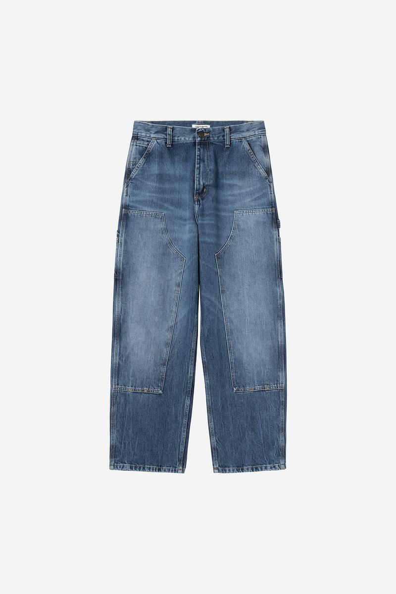 Carhartt Brandon Double Knee Pant - Blue, Marble used wash