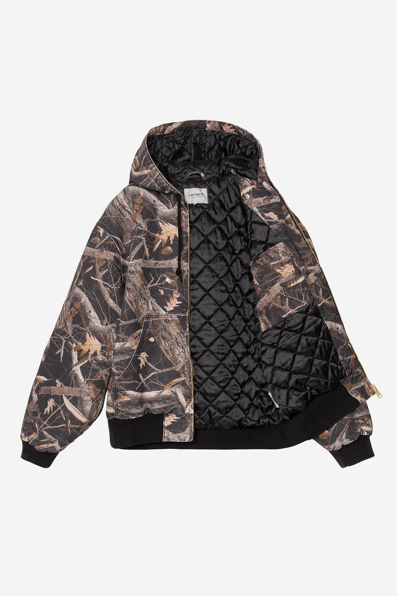 Carhartt OG Active Jacket - Camo Feather Tree, Black, Heavy stone wash
