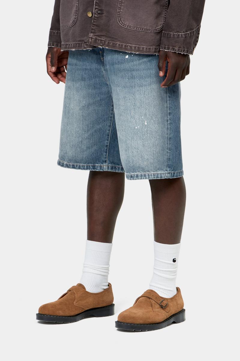 Carhartt Landon Short - Blue, Destroy wash, splatter