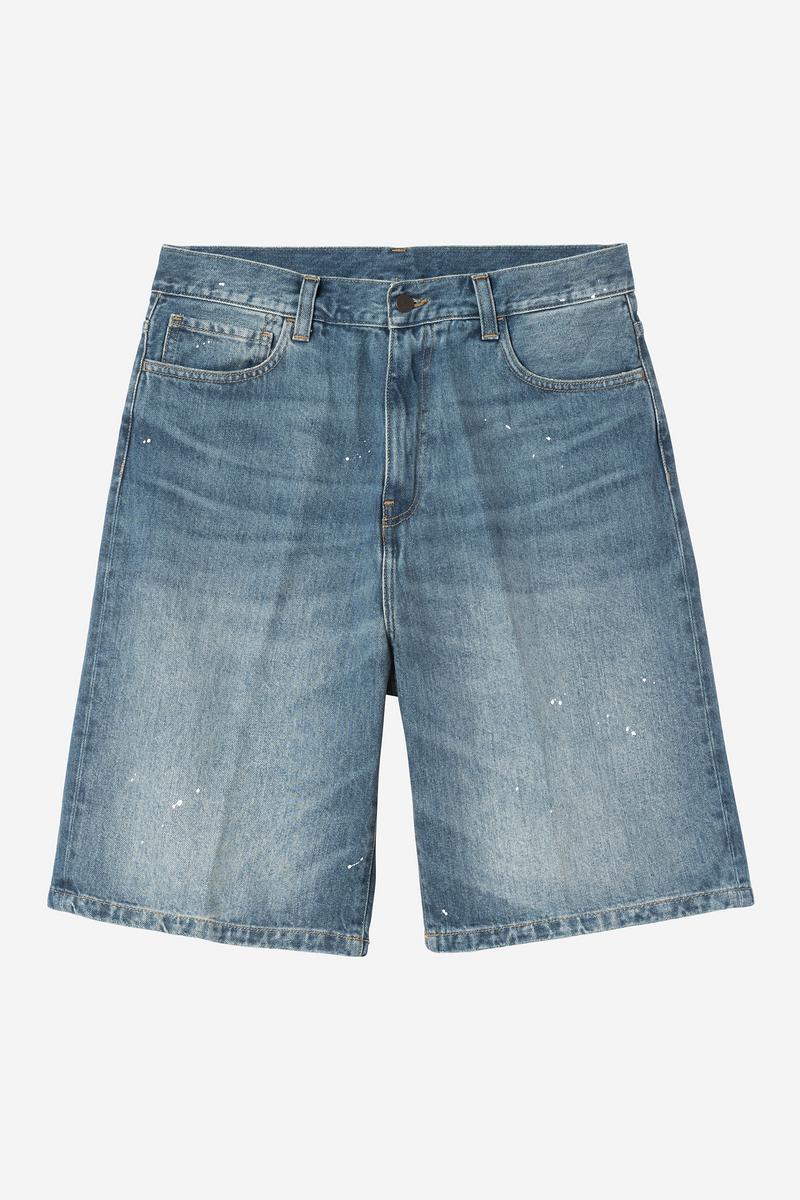 Carhartt Landon Short - Blue, Destroy wash, splatter