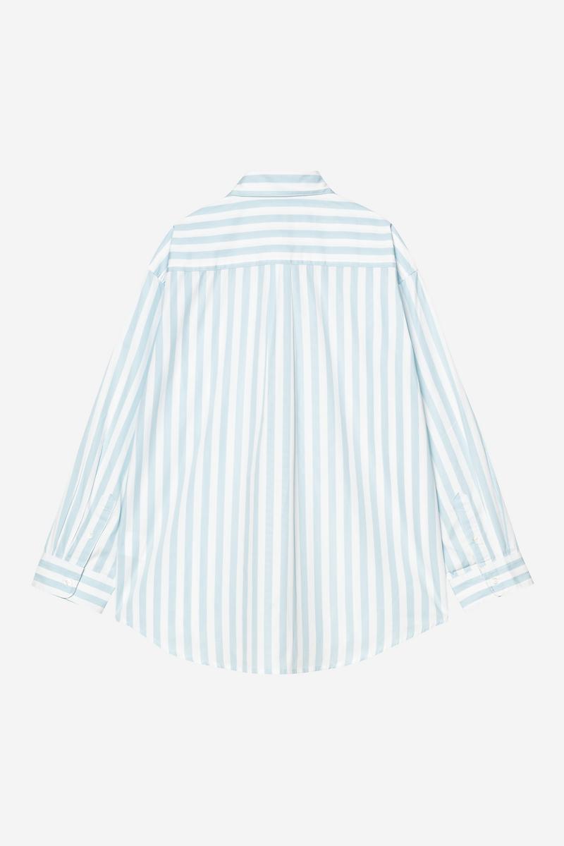 Carhartt L/S Royce Shirt - Royce Stripe, Icaria / White