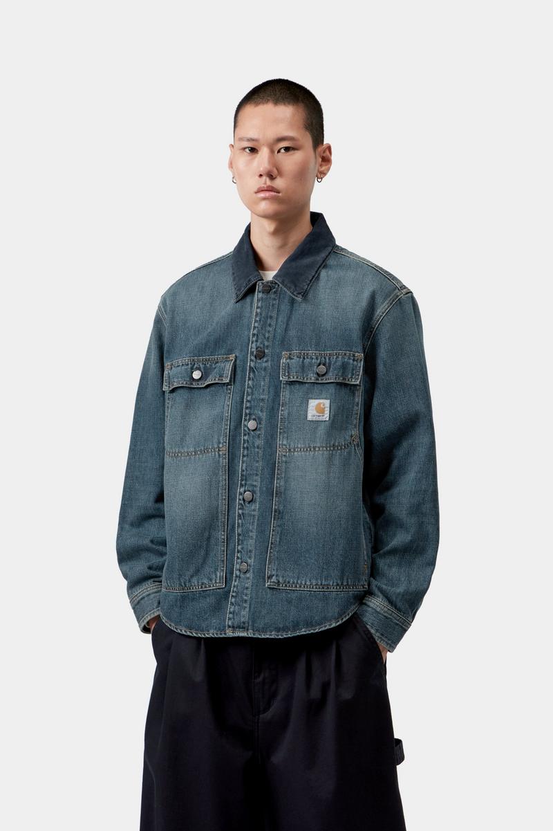 Carhartt Oakland Shirt Jac - Blue / Dark Navy, Worn used wash