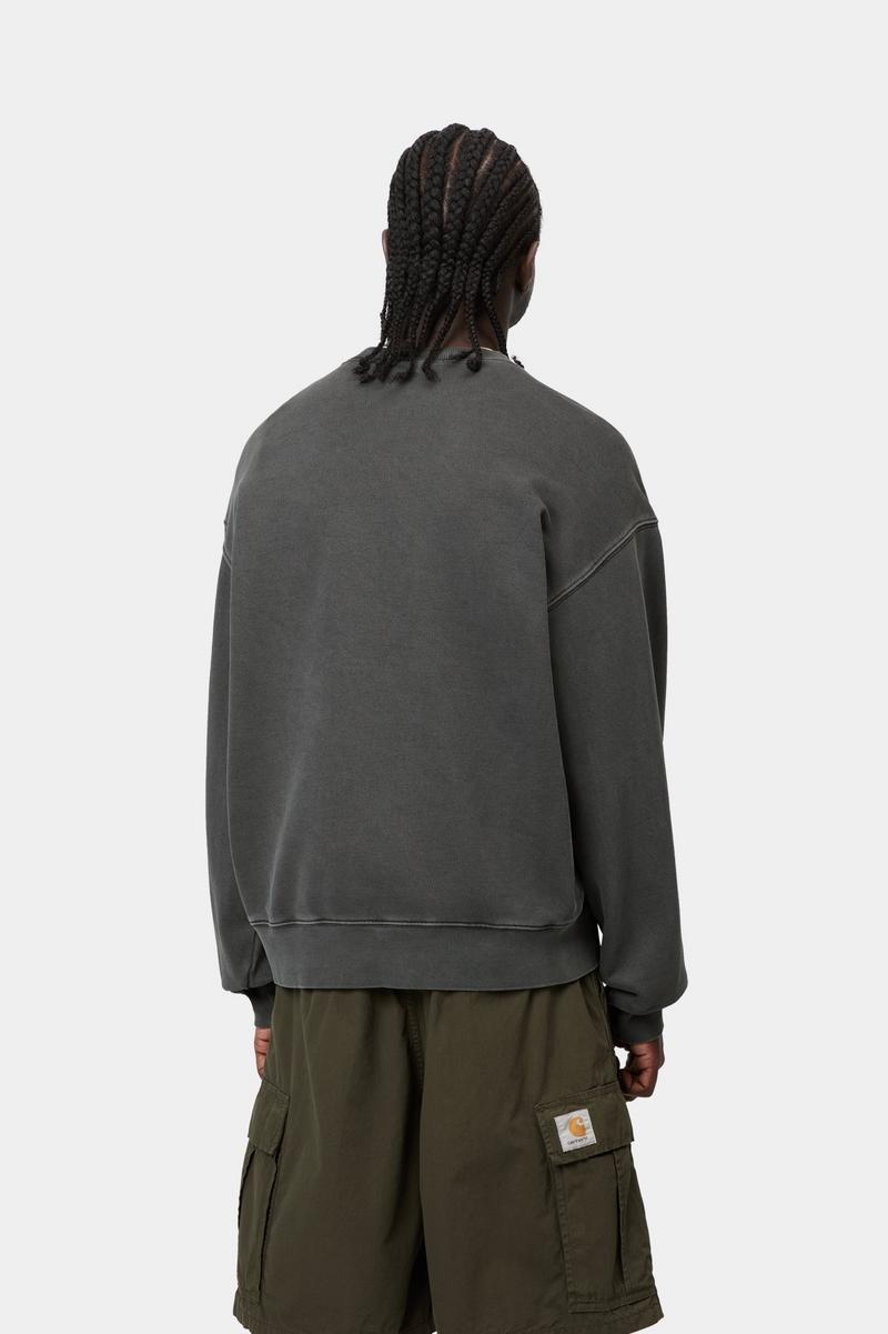 Carhartt Nelson Sweatshirt - Black, Garment dyed
