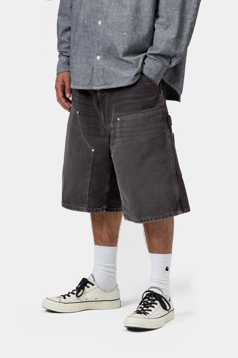 Carhartt OG Double Knee Short - Black, Destroy wash
