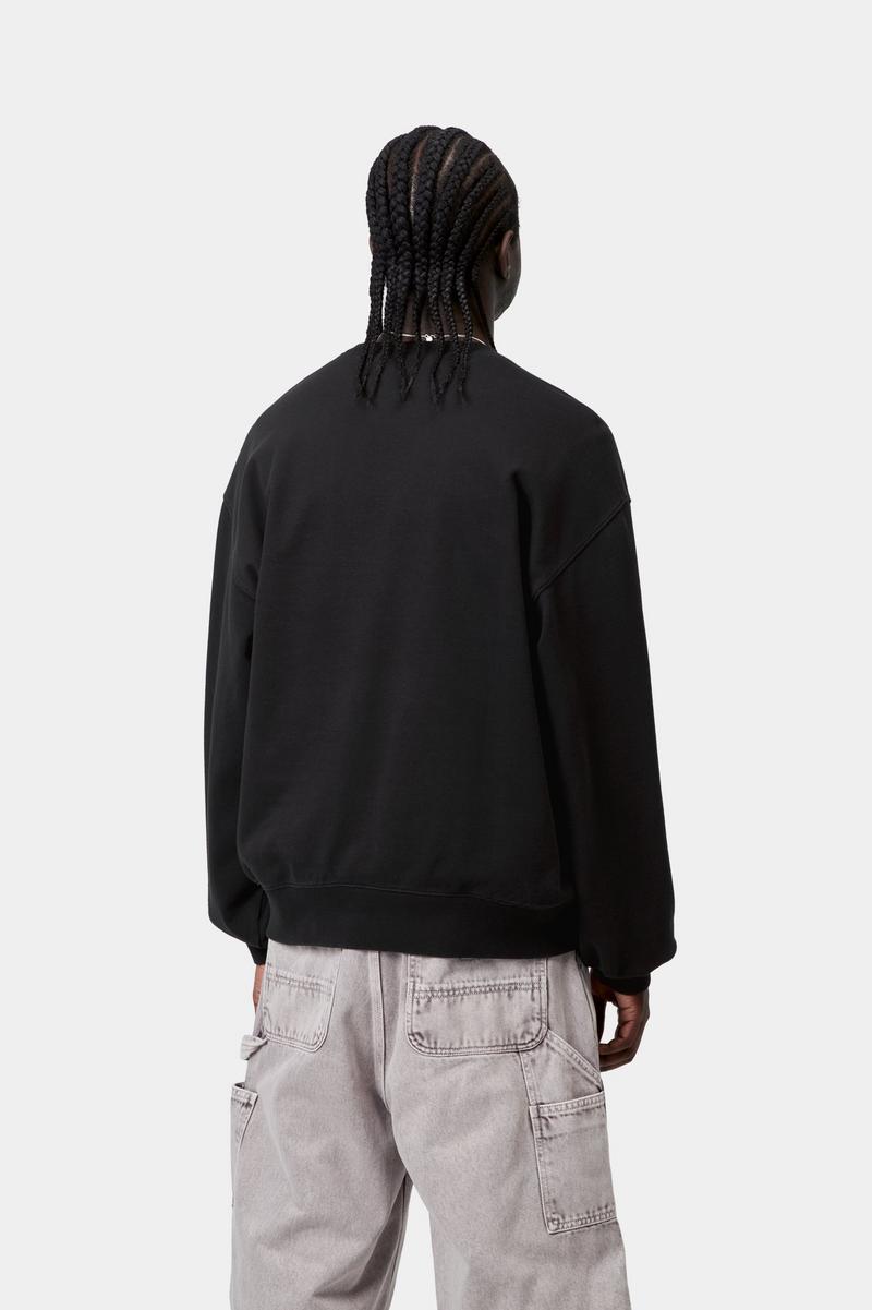 Carhartt WIP III Sweatshirt - Black, Heavy stone wash
