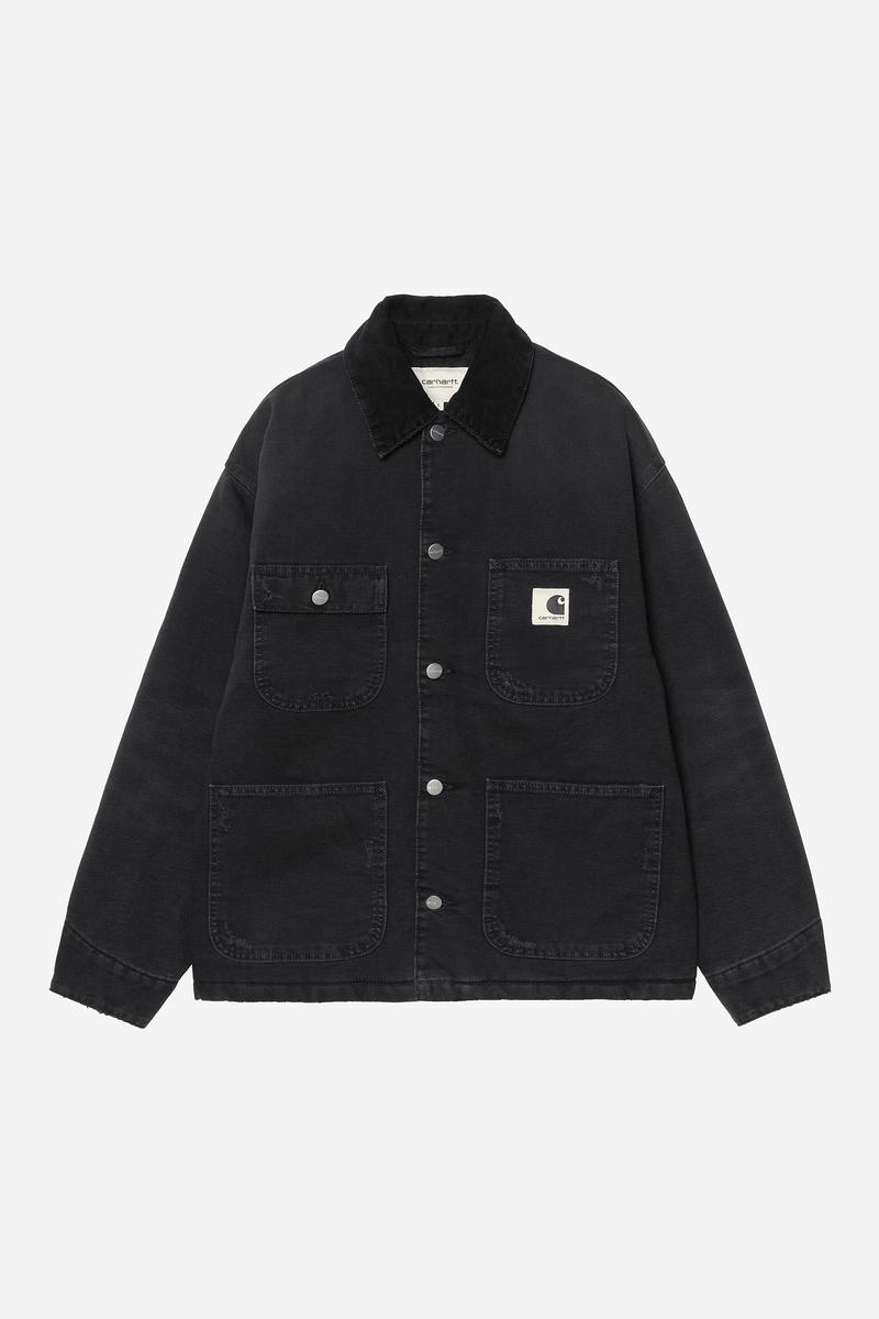Carhartt OG Michigan Coat - Black / Black, Grind wash