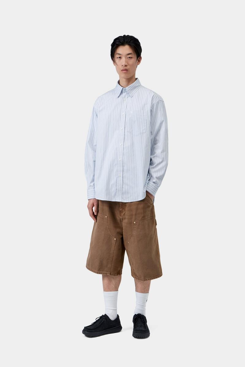 Carhartt L/S Keene Shirt - Keene Stripe, White