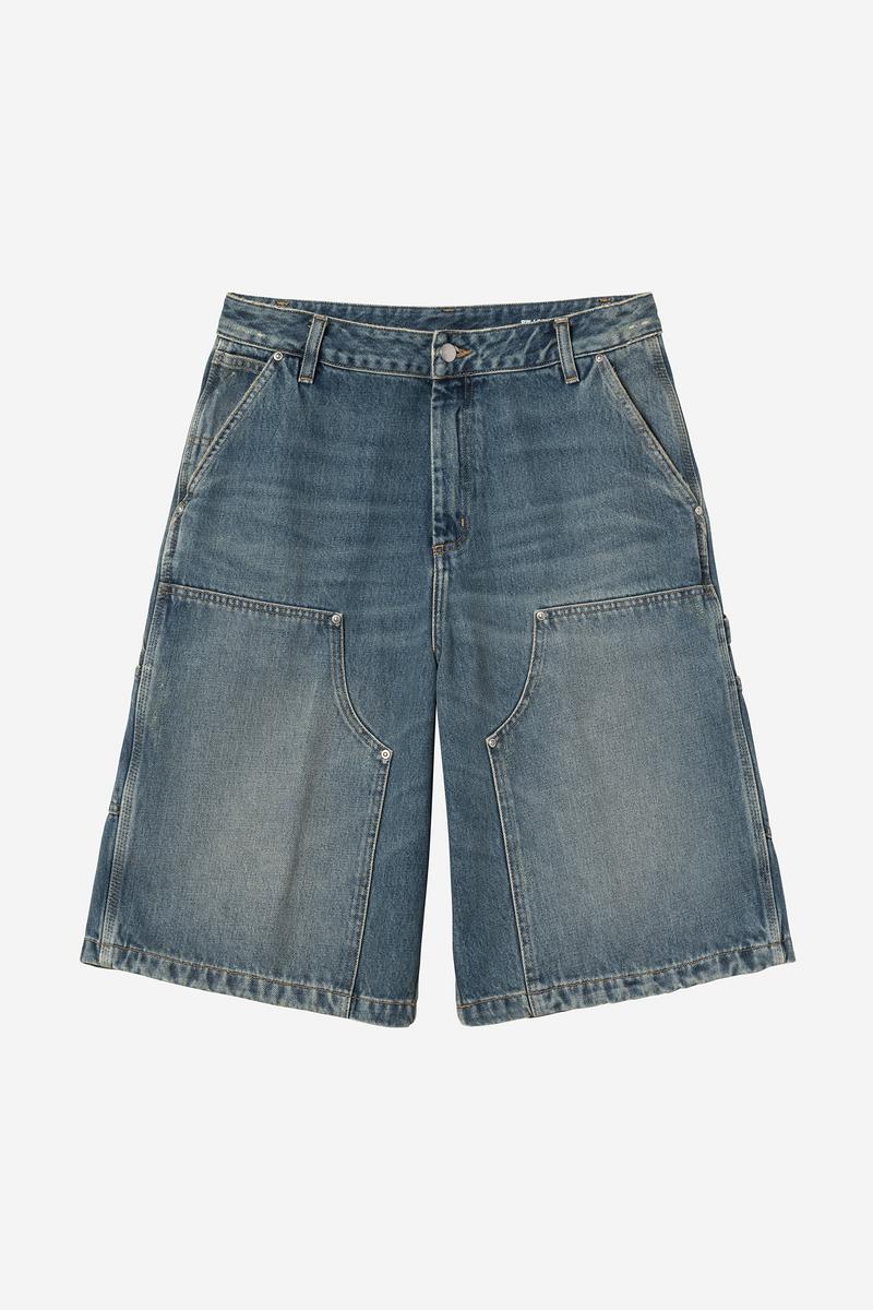 Carhartt Nixon Double Knee Short - Blue, Grind wash