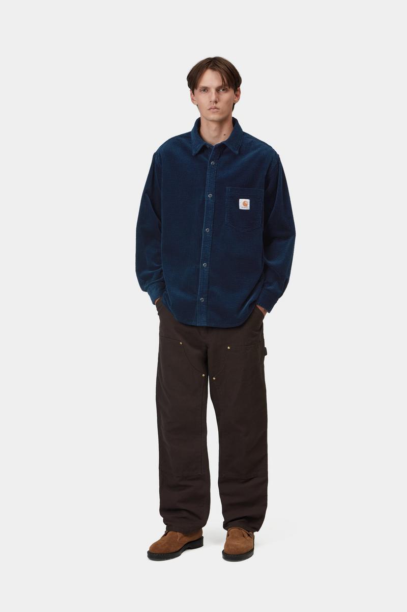 Carhartt L/S Loyde Shirt - Dark Navy, Rinsed