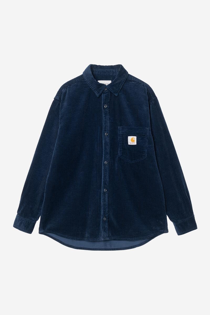 Carhartt L/S Loyde Shirt - Dark Navy, Rinsed